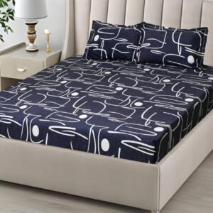 FLORENCE HOMETEX 300 TC Cotton King Floral Flat Bedsheet  (Pack of 1, Blue)